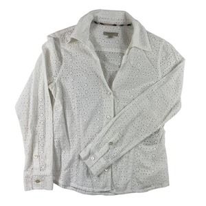 Burberry London White Floral Lace-Style Shirt